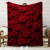 Red Rose Pattern Flannel Printed Blanket Suitable for All Seasons Suitable for Living Room Office Sofa and Travel 180x250CM