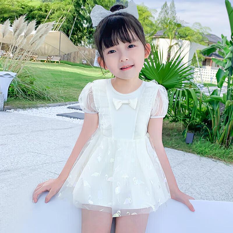 F.DYRAA Girls  Princess One-Piece Swimsuit 120 (2XL)