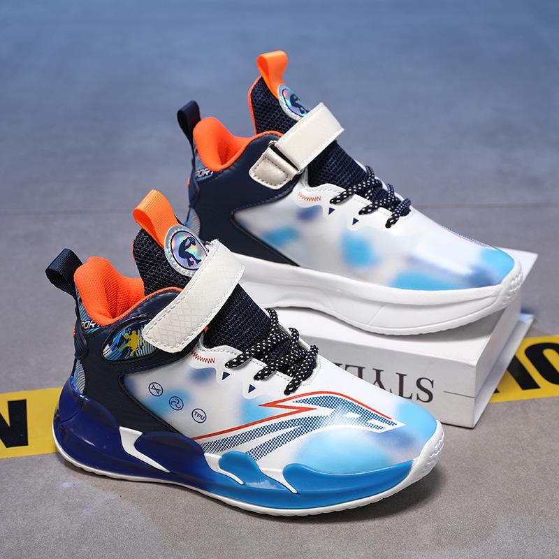 Children's Sports Shoes Boys' Breathable Basketball Shoes Primary School Students' Actual Combat Sneakers Boys' Mesh Running Shoes Entity