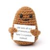 1 PCS Positive Energy Potato Mini Handmade Plush Knitted Doll with Card Fun Stress Relieving Knitted Doll Home Decoration