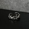 Women's Adjustable Black Agate Ring - Retro High-End Light Luxury Design