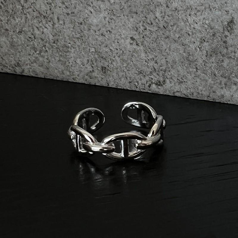 Women's Adjustable Black Agate Ring - Retro High-End Light Luxury Design