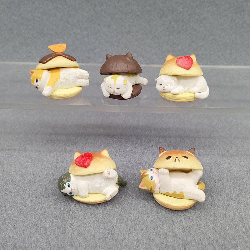 Mofusand Burger Cat Series  Cute Heal Animal Diy Desktop Ornament Model Toy For Kidss  Surprise Peripheral Fun Gifts