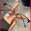 Fashion Square Plain Myopia Glasses For Men Women Metal Frame Glasses Polygon Eyeglasses Gentle Black Anti Blue Light Glasses