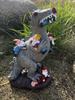 Resin Dinosaur Eating Gnome Garden Statue Ornament
