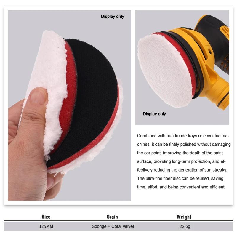 3/5pcs 5-Inch Microfiber Cutting Pads with Hook & Loop Backing - Ultra-Soft Polishing Pads for Car Detailing Waxing and Buffing