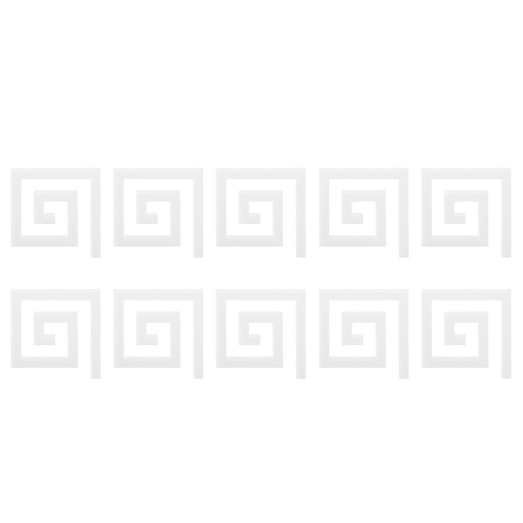 10Pcs 5x5CM DIY Waist Line Mirror Sticker Modern Acrylic Wall Stickers for Living RoomSilver