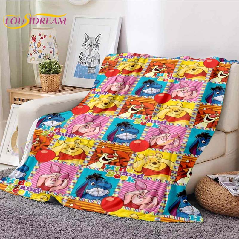 Coperta carina di Winnie the Pooh Coperte morbide in flanella Calde e morbide Biancheria da letto Regali per camera da letto di ragazzi e ragazze per il Migliore Amico