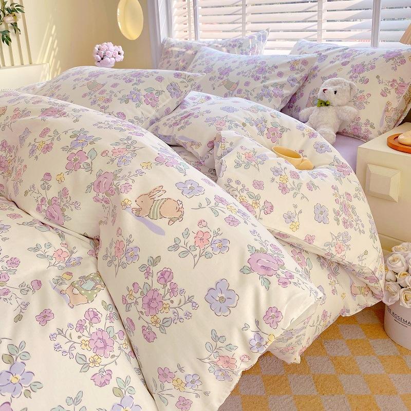 Home Textiles 60 Long-Staple Cotton Pure Cotton 4Pcs Set Cotton Bed Sheet Quilt Cover 3Pcs Set Bed Hat Class A Maternal And Infant Grade