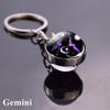 Holder Libra Scorpio Jewelry Leo Glass Ball 12 Constellation Zodiac Keychain Keychain Key Rings