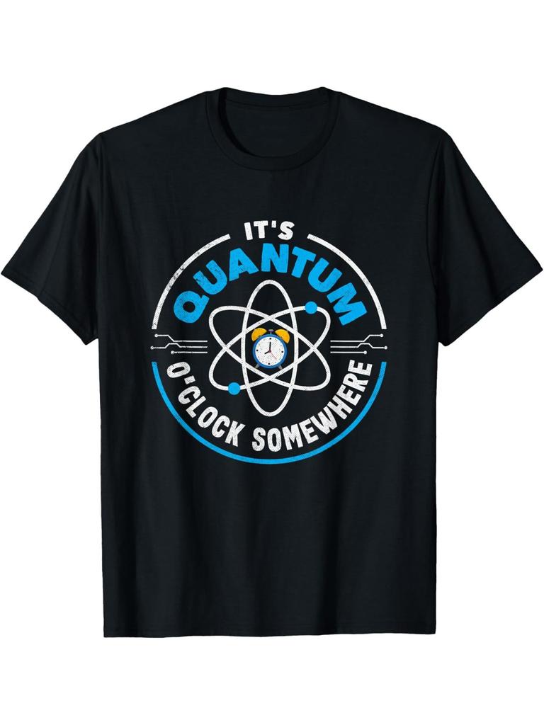Unisex T-shirt Quantum Computing Clock Somewhere Funny Qubit T-Shirt