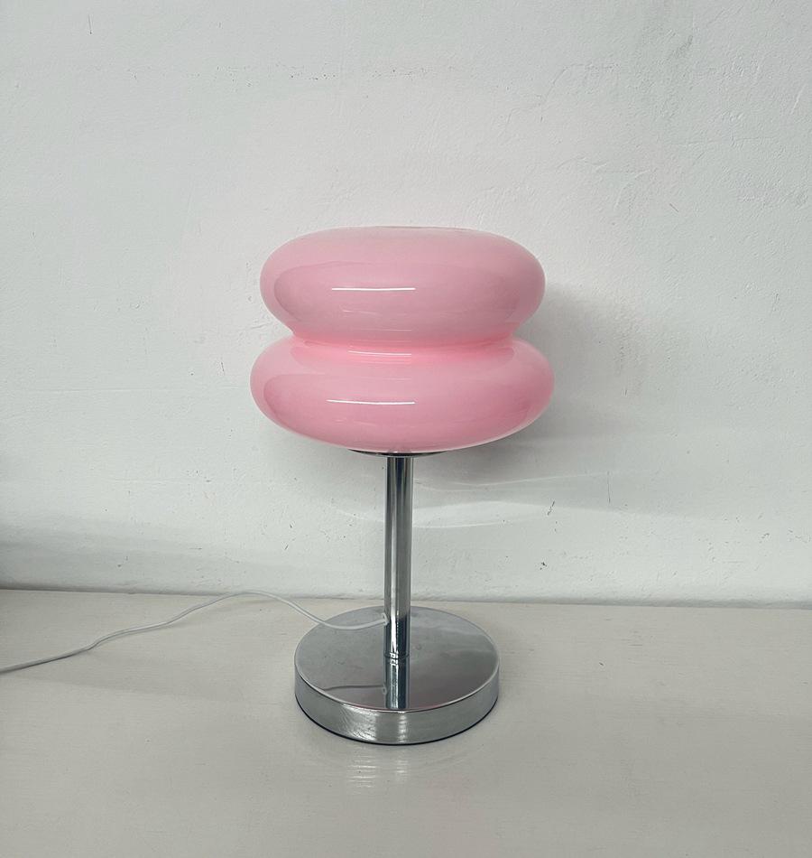 Bauhaus Egg Tart Glass Table Lamp - Thick-Sole Night Light for Bedroom, Bedside, or Living Room
