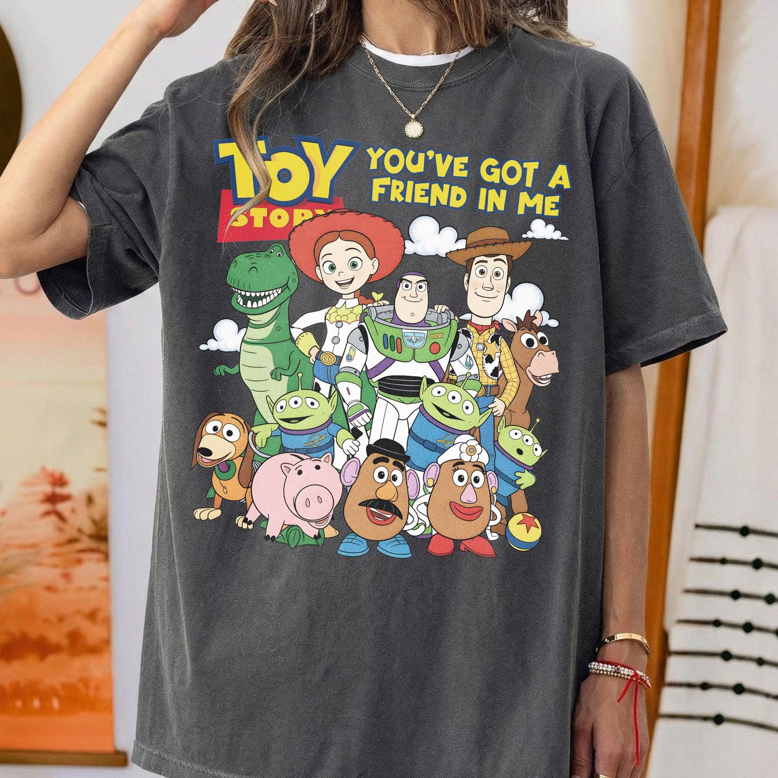 Vintage Toy Story Characters Graphic Tee, You ve Got A Friend In Me Shirt L