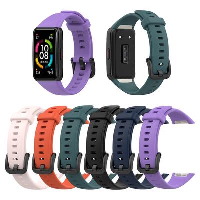 Λουράκι Σιλικόνης Για Huawei Band 6 Μαλακό Άνετο Εναλλακτικό Βραχιόλι για Huwei Honor Band 6 Λουράκι Ρολογιού Ρυθμιζόμενο Βραχιόλι