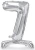 Standing Foil Balloon Number 7 70cm Silver