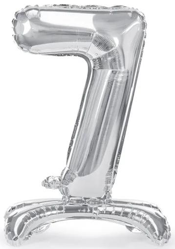 Standing Foil Balloon Number 7 70cm Silver