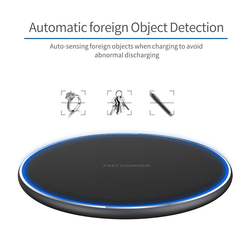 Ultra-Thin 15W Fast Wireless Charger for Apple & Huawei Devices