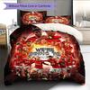 Man Utd  Pattern Bedding Quilt Set Quilt Cover Pillowcase Home Decoration Birthday Gift (1 * Duvet Cover + 2 * Pillowcase, Without Core)