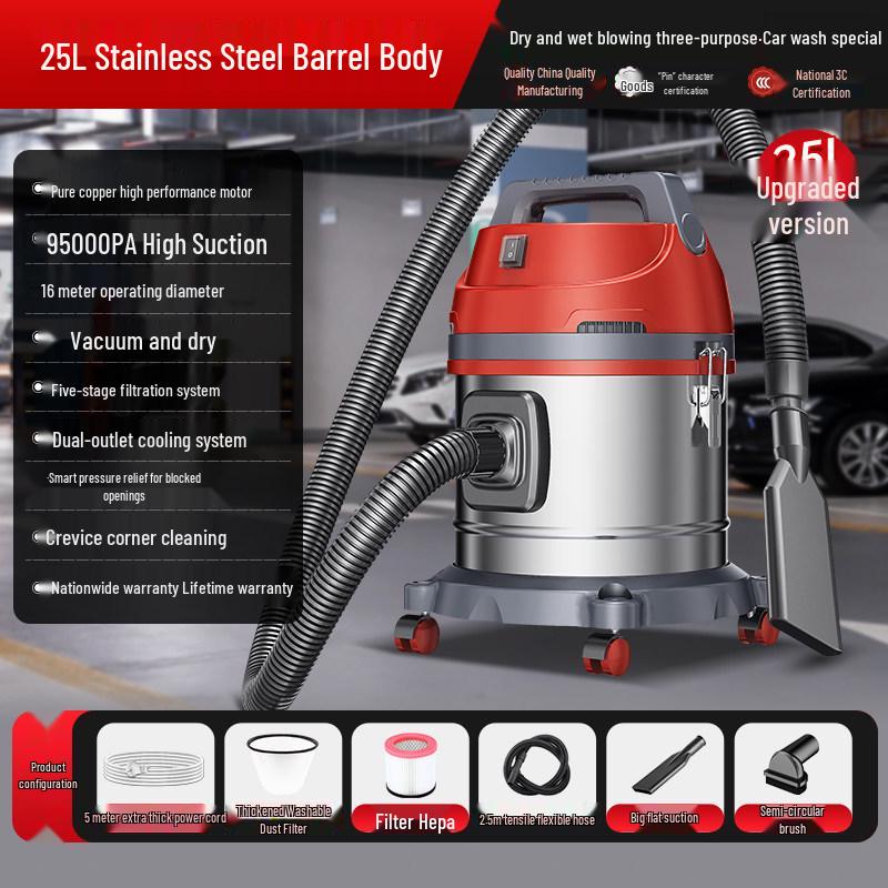 Jeno Industrial Vacuum Cleaner: High Suction for Home, Car, Land, and Grout Cleaning.