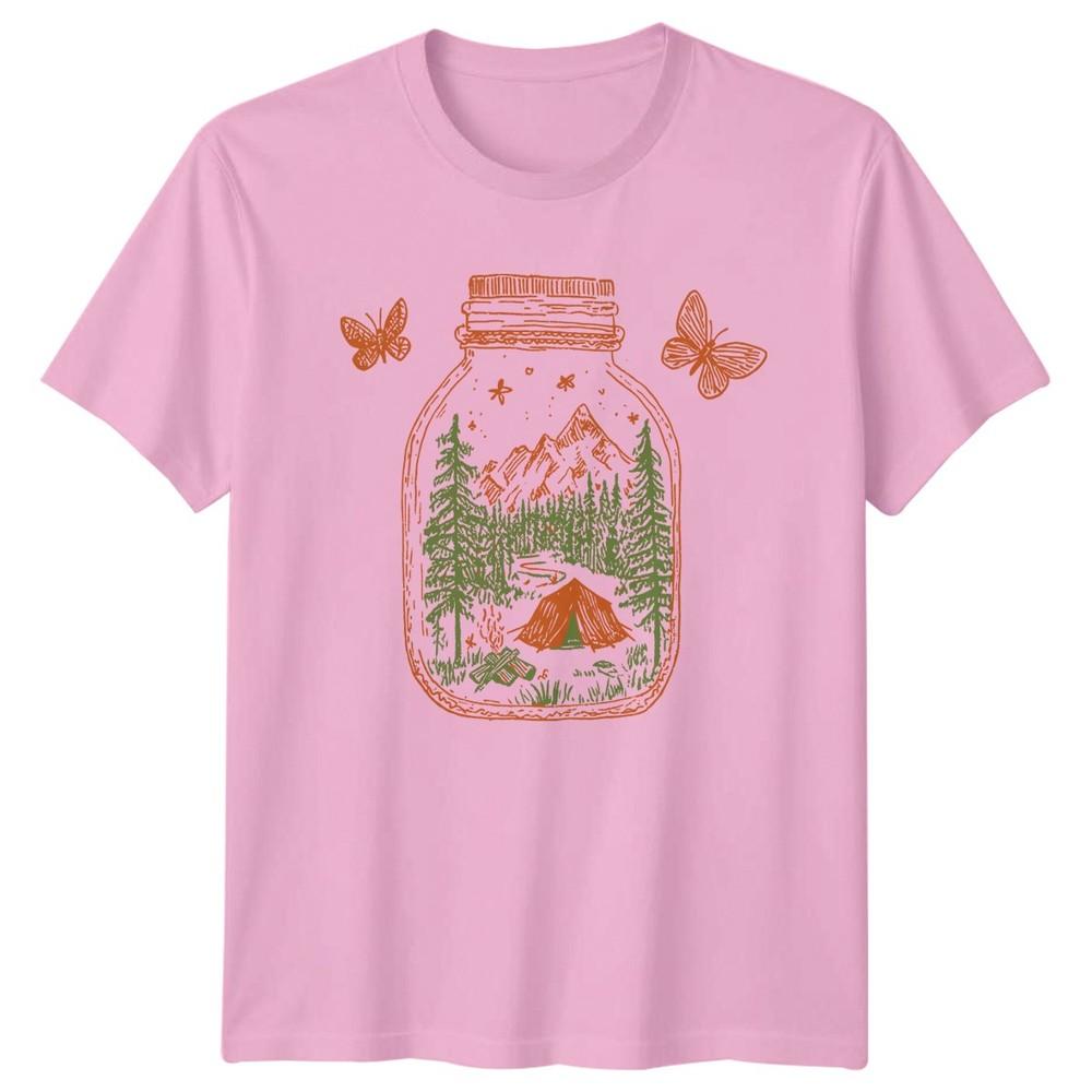 Camping Nature Jar Graphic Tee Outdoors Unisex T Shirt Mountains Forest Camp