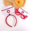 Nurse Costume Accessories Nurse Caps Glasses Nurse Headband Party Eyewear for Nurse Graduation Party Halloween Cosplay