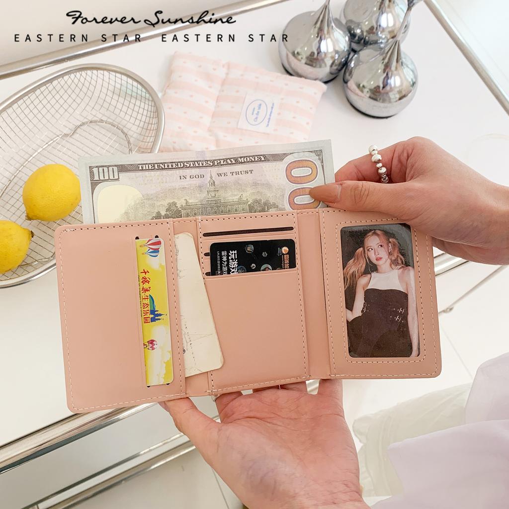 Women's Trifold Short Wallet Floral Print PU Leather Coin Purse Multi Slots Card Holder Large Capacity Clutch Money Bag
