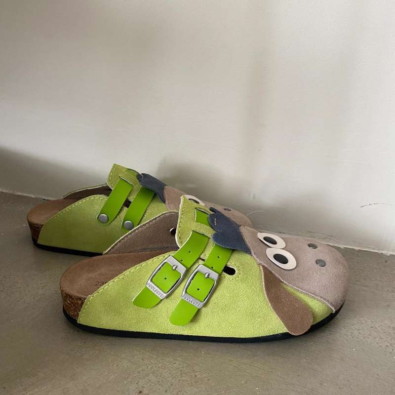 Unitie Birken shoes bag head shoes women's summer cartoon cute student bag heel round head fashion half drag Boken lazy shoes