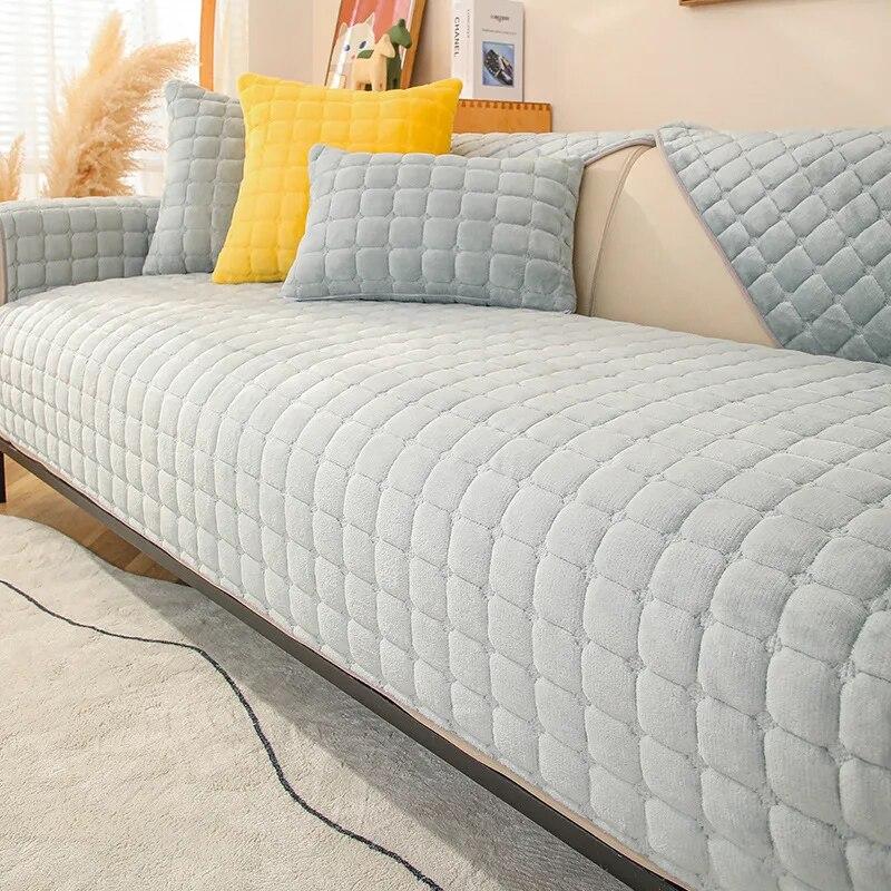 

Kalınlaştırmak yumuşak peluş kanepe yastığı düz renk kaymaz kanepe kılıfı havlu oturma odası mobile dekor için Чехлы kanepe kapakları 70x70cm 1pcs