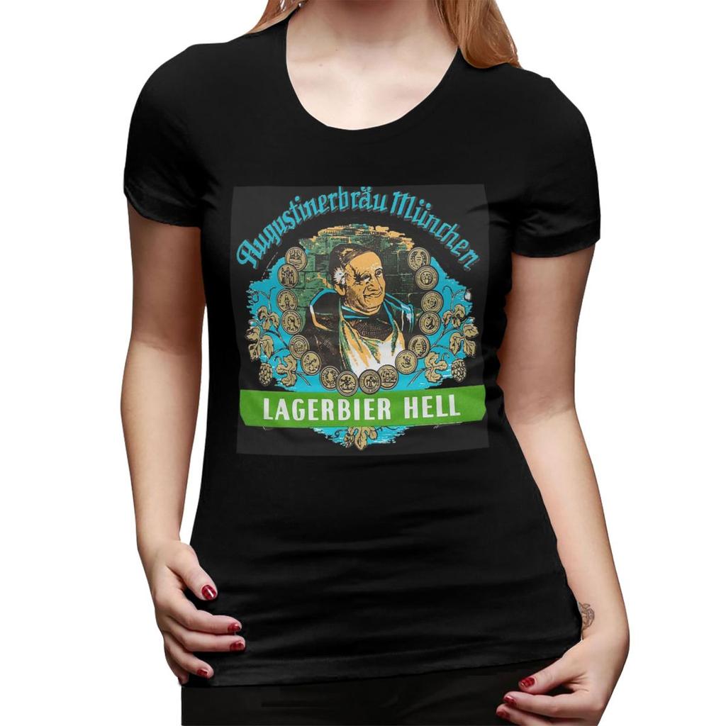 Augustiner Birra di Monaco Lagerbier Hell Maglietta Classica da Donna Girocollo Streetwear Magliette da Donna Top Corti