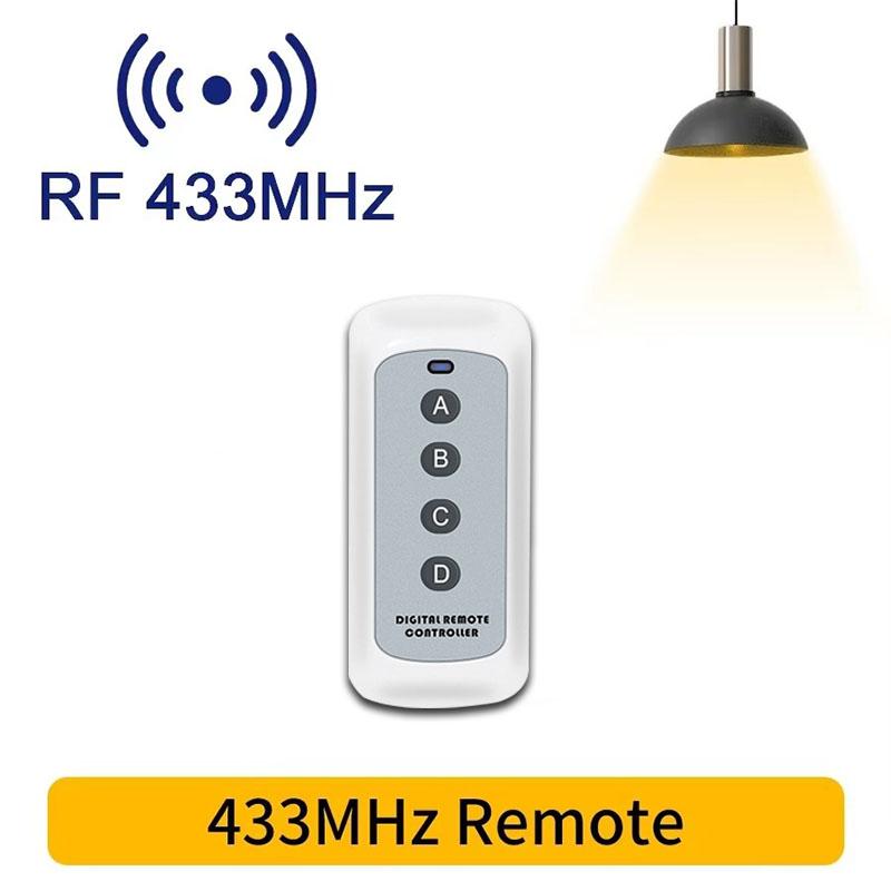 RF 433MHZ Wireless Light Switch 16A Relay Breaker 4 Key Remote Control Switch For Smart Home LED Lamp Wall Garage Doors Switch