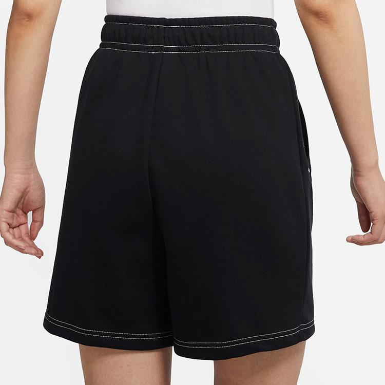 Nike Solid Logo Print Casual Sports Shorts Women Shorts Black DM6751-010