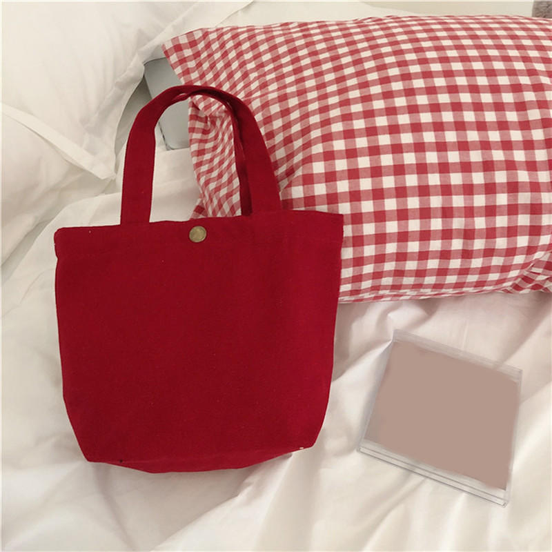 Women'S Fashion Solid Color Mini Handbags Women'S Canvas Tote Ladies Casual Bag Girl Student Cloth Bags