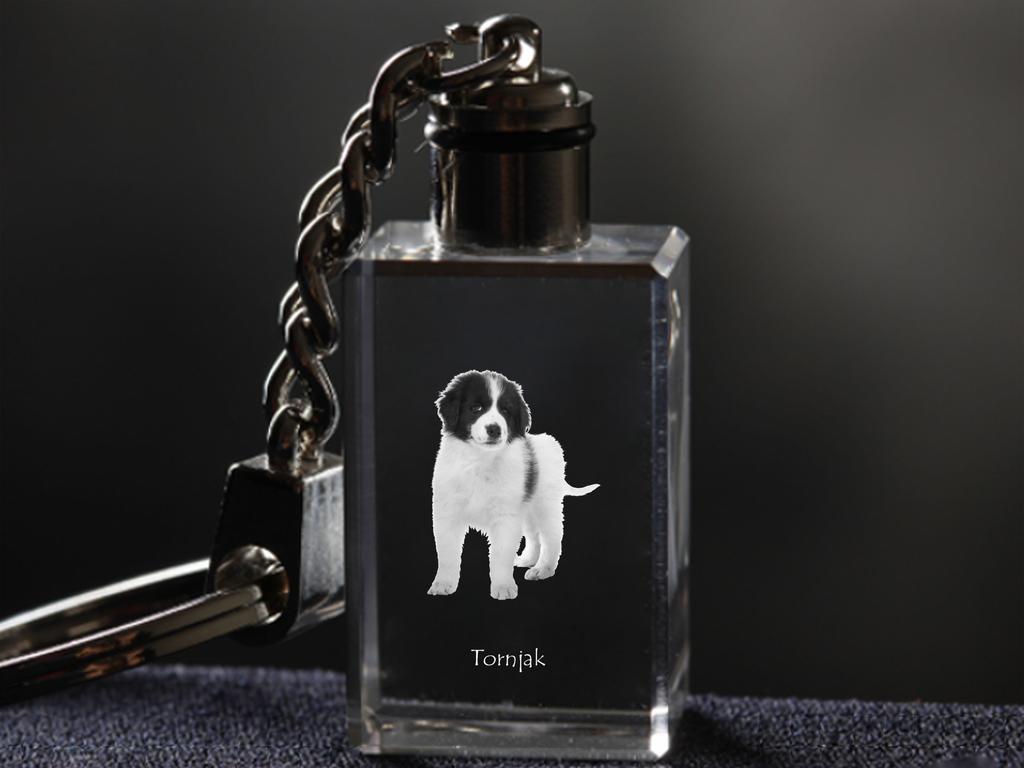 Tornjak, Bosnian And Herzegovinian - Croatian Shepherd Dog - Crystal key ring with dog photo, illuminated key ring, unique gift by Art-Dog brand