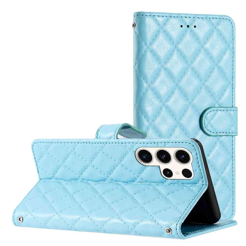Wallet Pattern Faux Quilted Leather Case For Samsung Seriesgalaxy A12 A15 A17 A26 S20 S21 S22 S23 S24 S25 360° Protection With Card Slots Stand