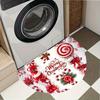 Christmas Half-Circle Doormat, Merry Christmas Non-Slip Entryway Rug, Festive Party Decorative Mat, Home Decor