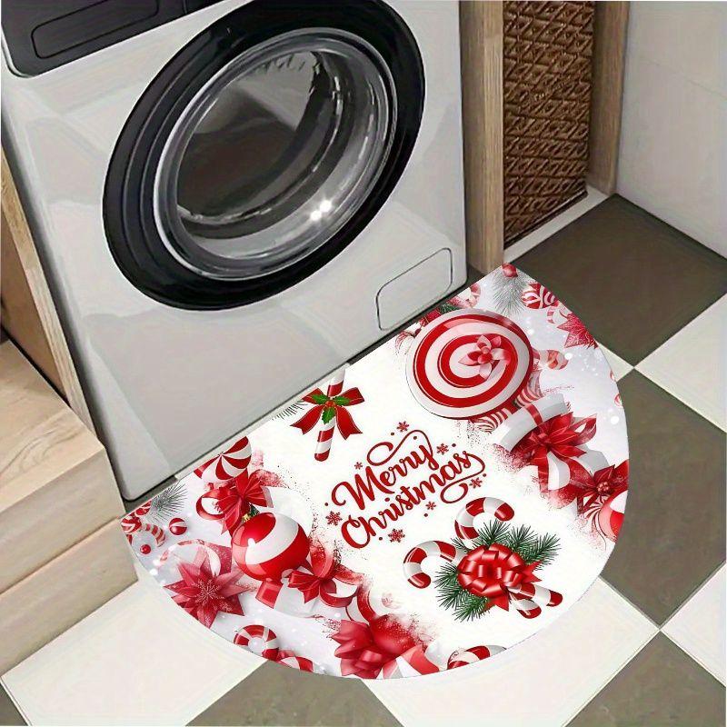 Christmas Half-Circle Doormat, Merry Christmas Non-Slip Entryway Rug, Festive Party Decorative Mat, Home Decor