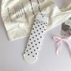 Female Spring and Summer Thin Style Bow Lace Polka Dot Preppy Style All Build Mesh Tube Stack Socks