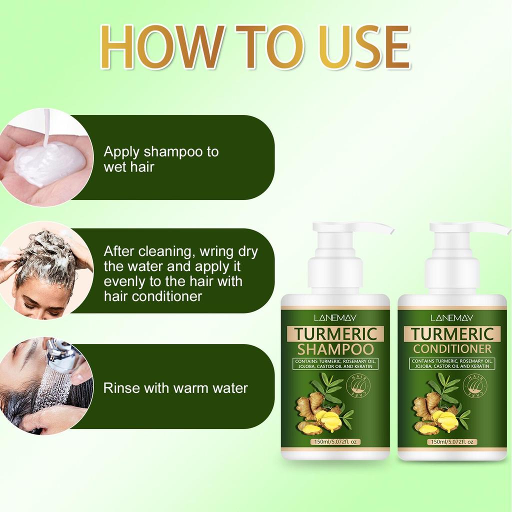 Ginger Extract Thickening Shampoo and Conditioner for Hair - Cleansing and Nourishing the Hair and Scalp, Strengthen Hair Roots