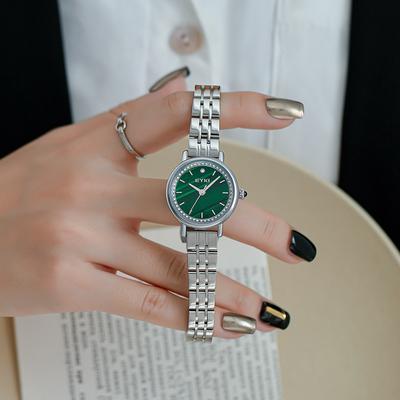 Neue Kleine Grüne Uhr Uhr Damen Leichter Luxus Damenuhr Retro Elegant Grünes Stahlband Damenuhr