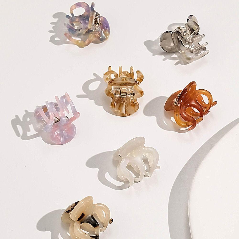 Hollow Out Pumpkin Grab Clip Acetate Retro Mini Hair Claw Hair Accessories