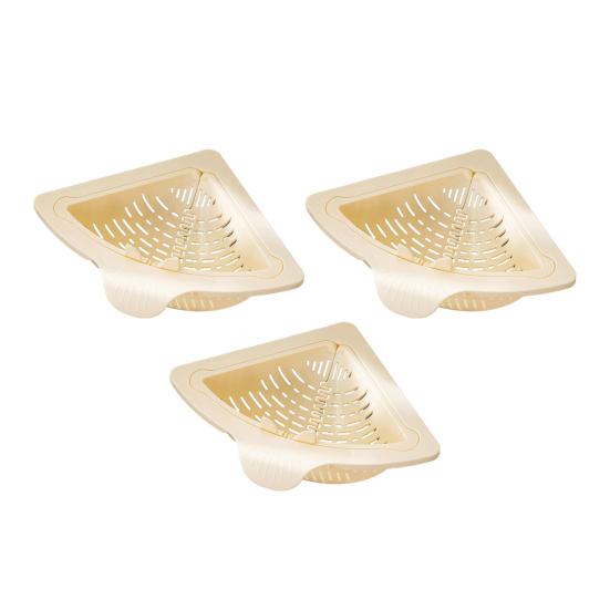 Triangular Magnetic Sink Strainer Corner Drain Basket with Twist-Open Bottom Automatic Dumping Kitchen Sink Waste Catcher for Food Scraps Debris