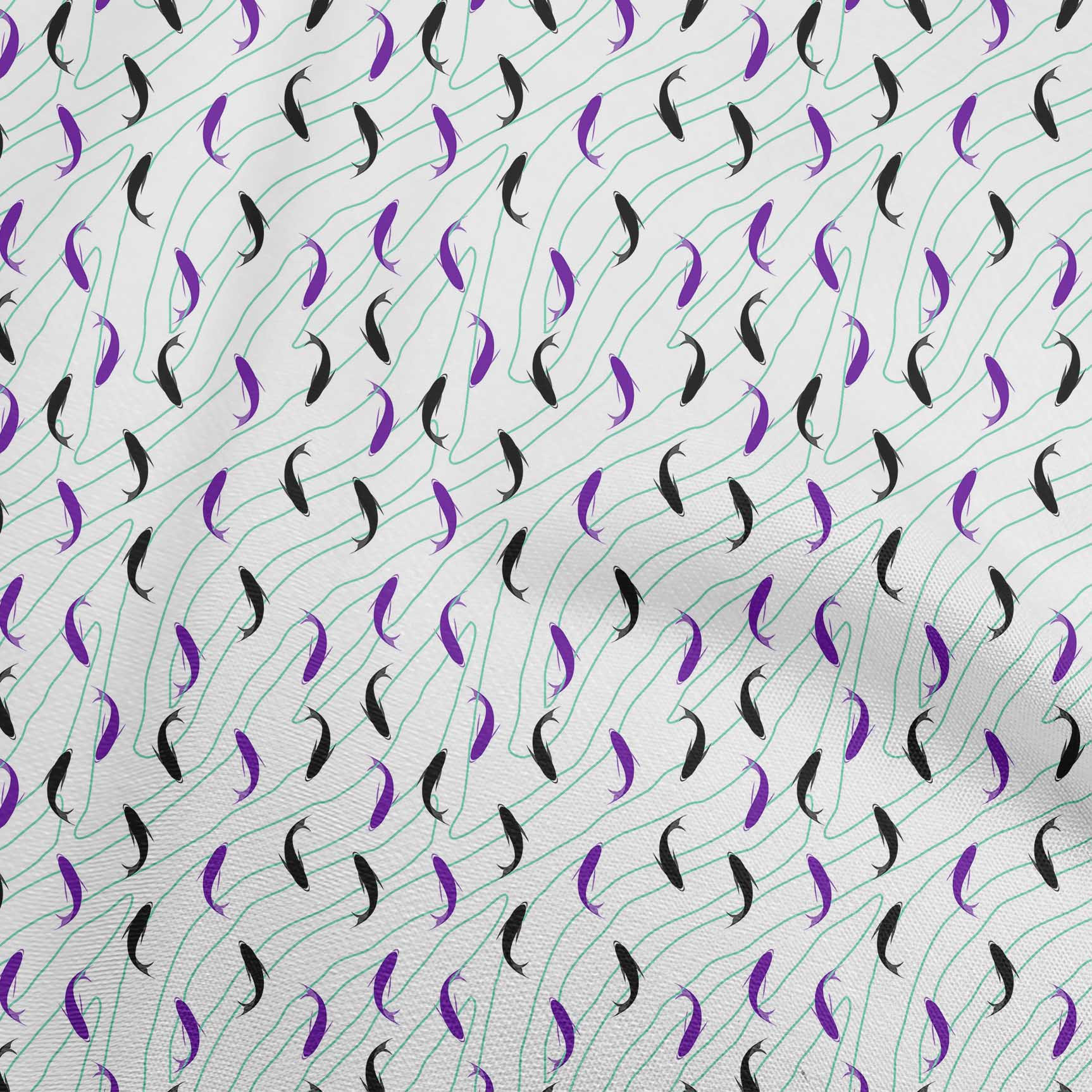 

oneOone Cotton Flex Dark Teal Green Тканина Океанська риба Сукня Матеріал Тканина Тканина з принтом У дворі 40 дюймів 42 Inch Wide - Viscose Chiffon фіолетовий