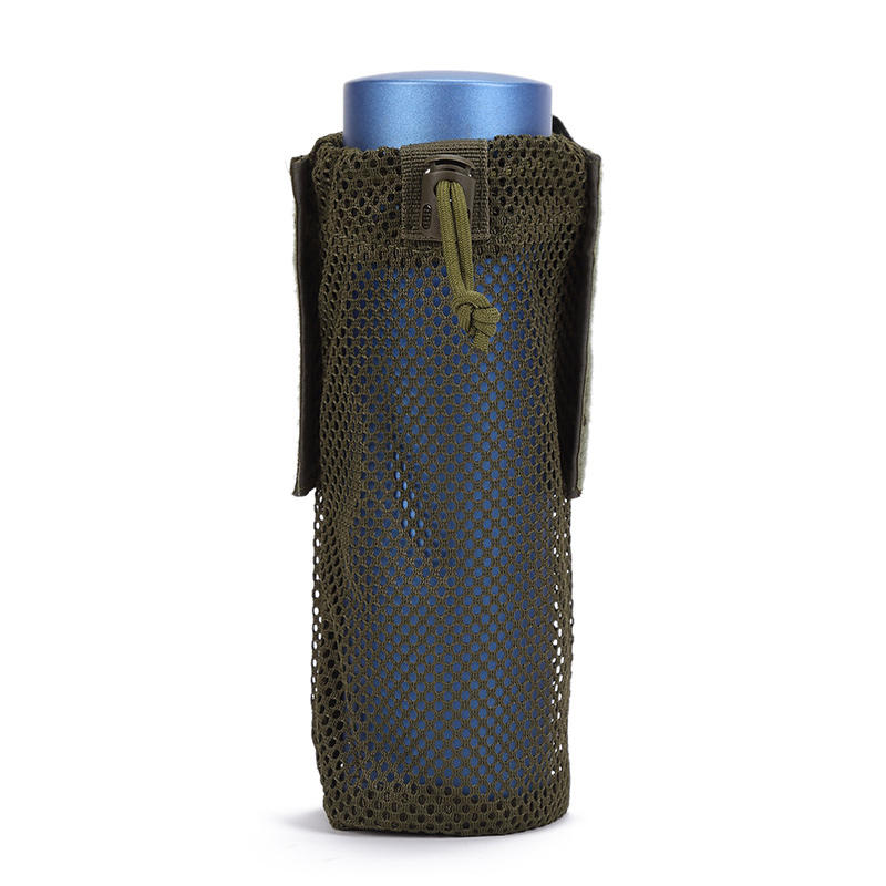 Outdoor Cycling Water Bottle Pouch Molle Holder Storage Bag Foldable Mesh Water Bottle Sleeve Bag for Backpack