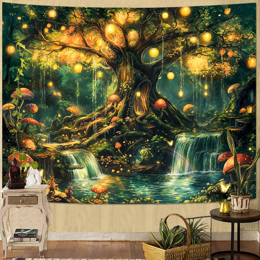 Nature Tree Tapestry Mystical Forest Tapestry for Bedroom Aesthetic Tapastry's Wall Hanging Tapestries for Living Room Dorm Tree