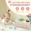 Floraler Windel-Caddy-Organizer mit Griffen und herausnehmbaren Einteilern Tragbarer Aufbewahrungskorb für das Kinderzimmer Vielseitiger Baby-Aufbewahrungskorb