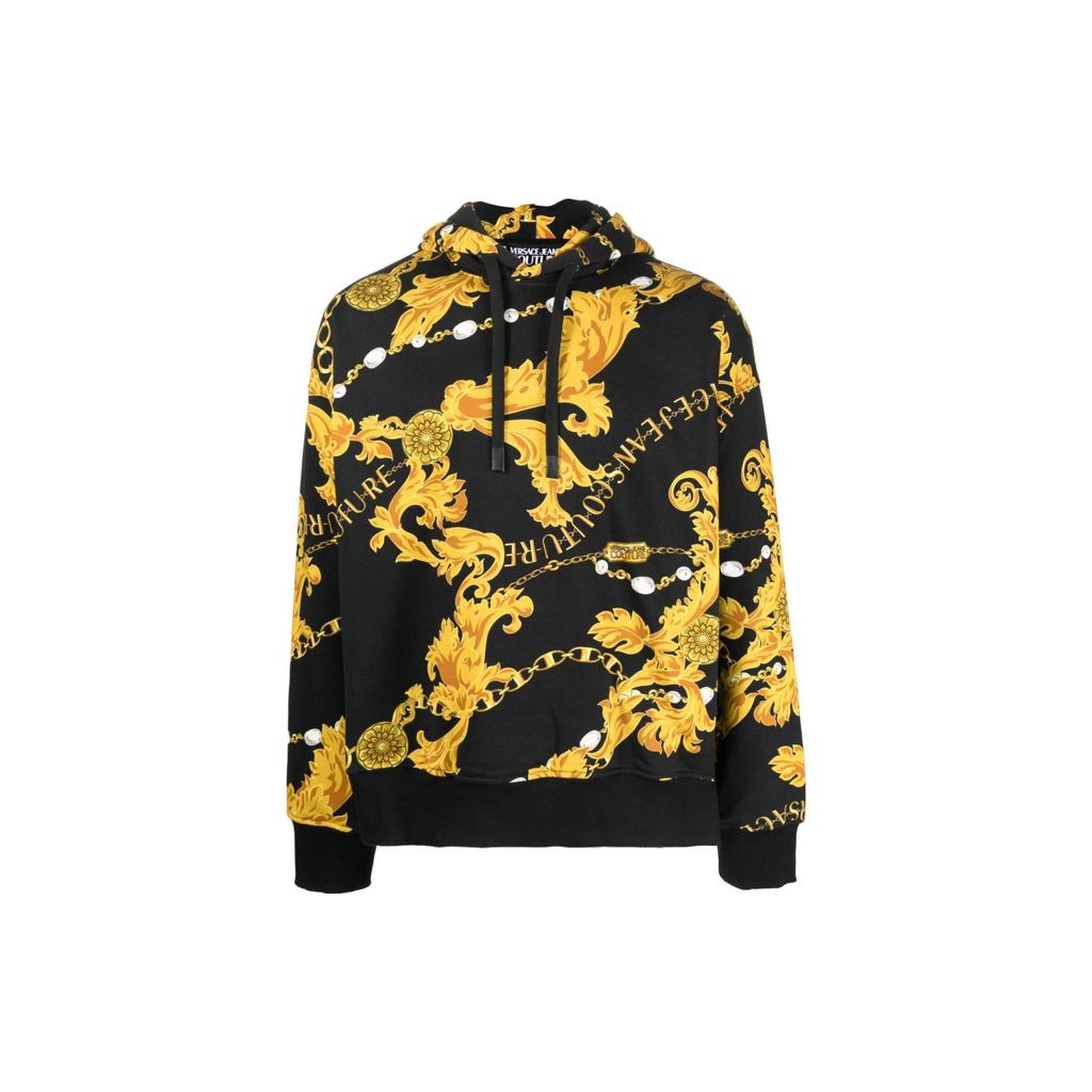 Versace Jeans Couture baroque-print cotton hoodie 75GAI3C0-FS102-G89