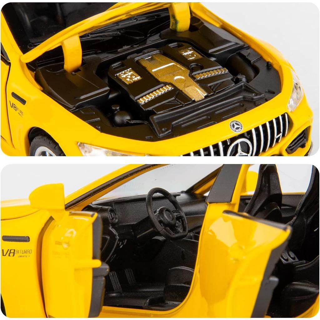 1/32 Benz AMG GT63 Model Car Alloy Diecast Pull Back Toy Car with Sound and Light Door Can Be Opened Toy Vehicle for Kids Gift