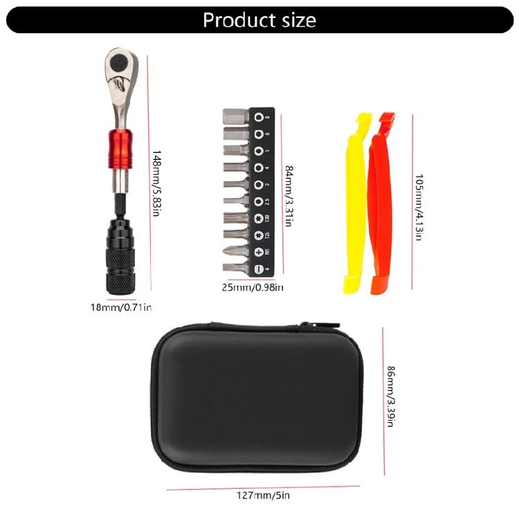 Chiave a cricchetto dinamometrica a singola estremità Cacciavite portatile Set di inserti per bussole Leggero Strumento di riparazione a cricchetto per biciclette Durevole