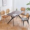 Nordic Light Luxury Wrought Iron Rattan Dining Chair - European Style for Home, Hotel, Cafe, or Leisure.