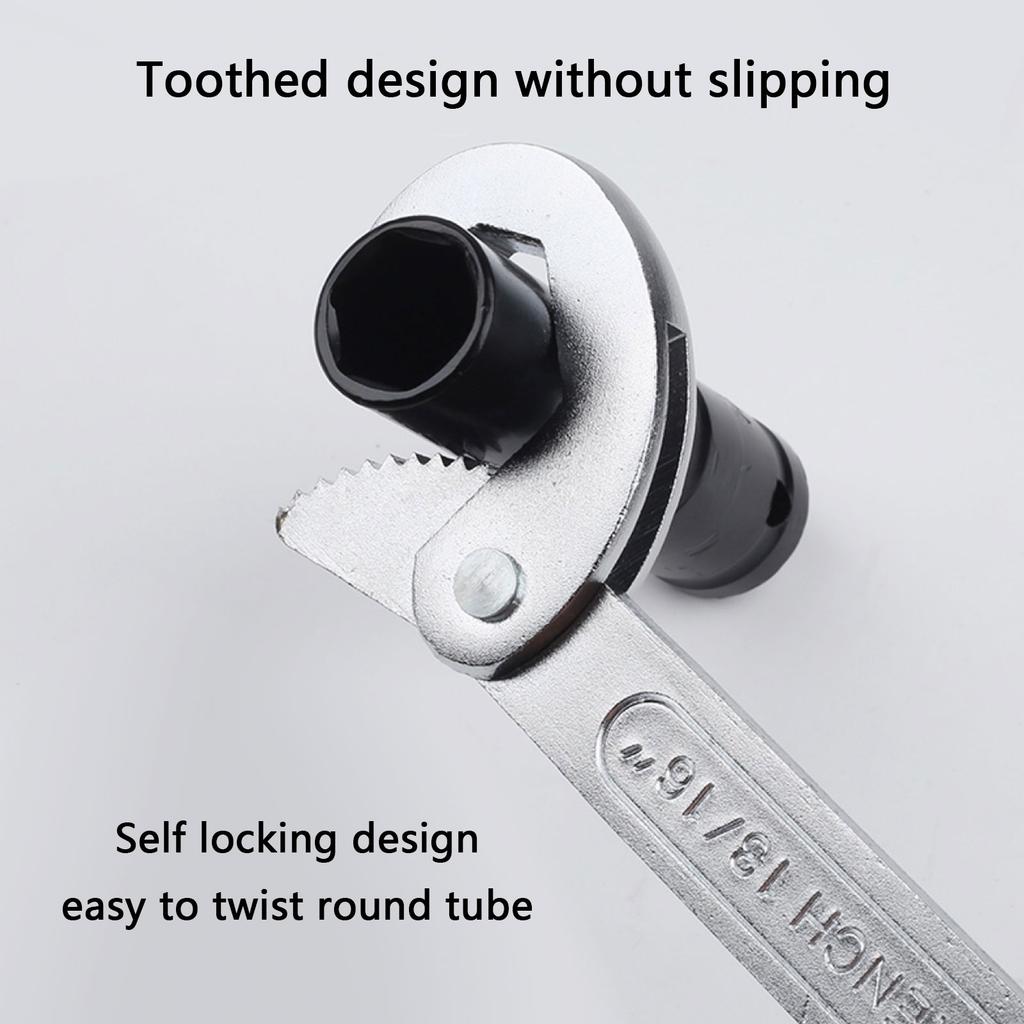 Adjustable Double Hook Spanner Tool High Carbon Steel Large Open End Wrench Ergonomatic Handle For Expert Technicians